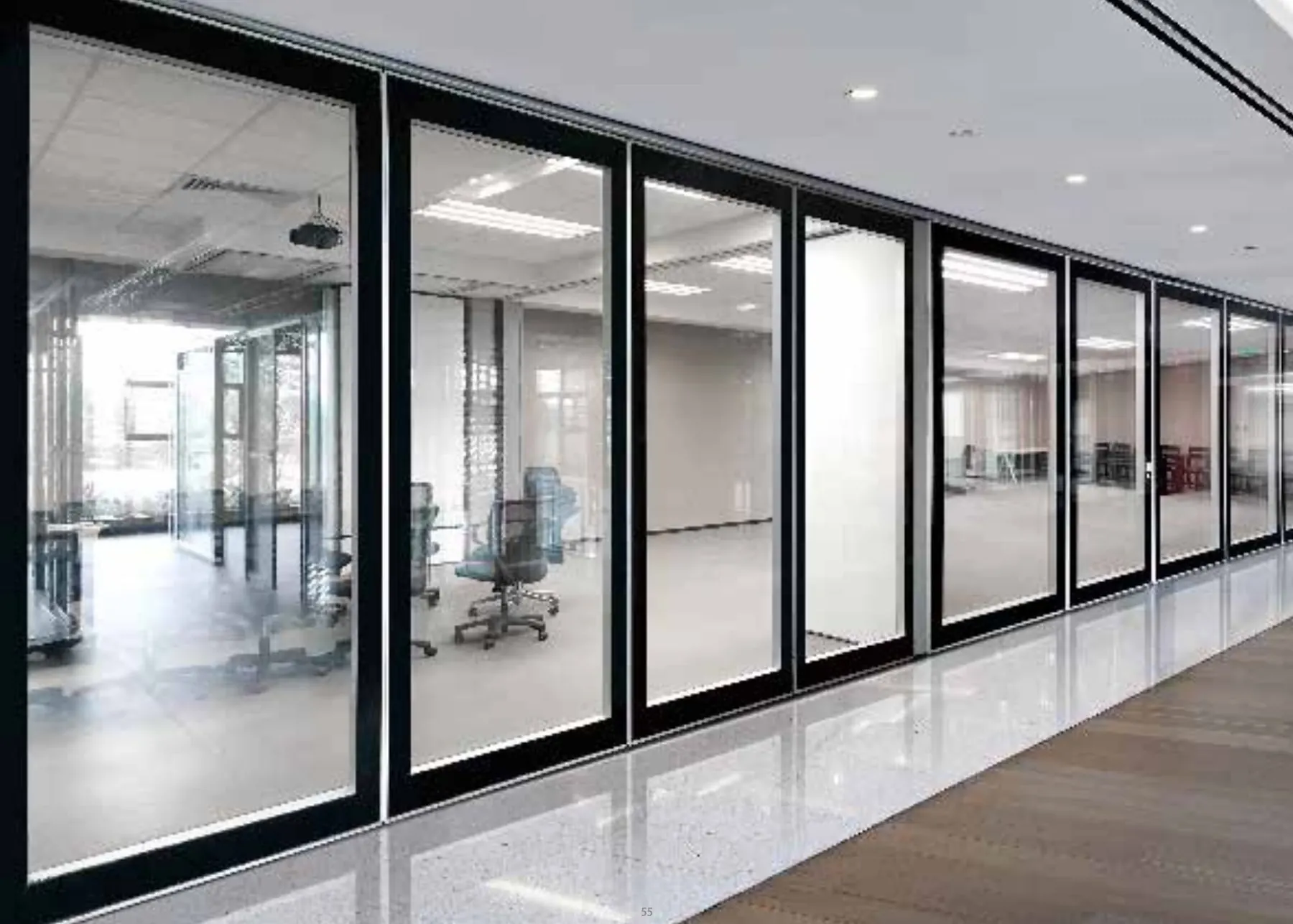 Folding partition wall